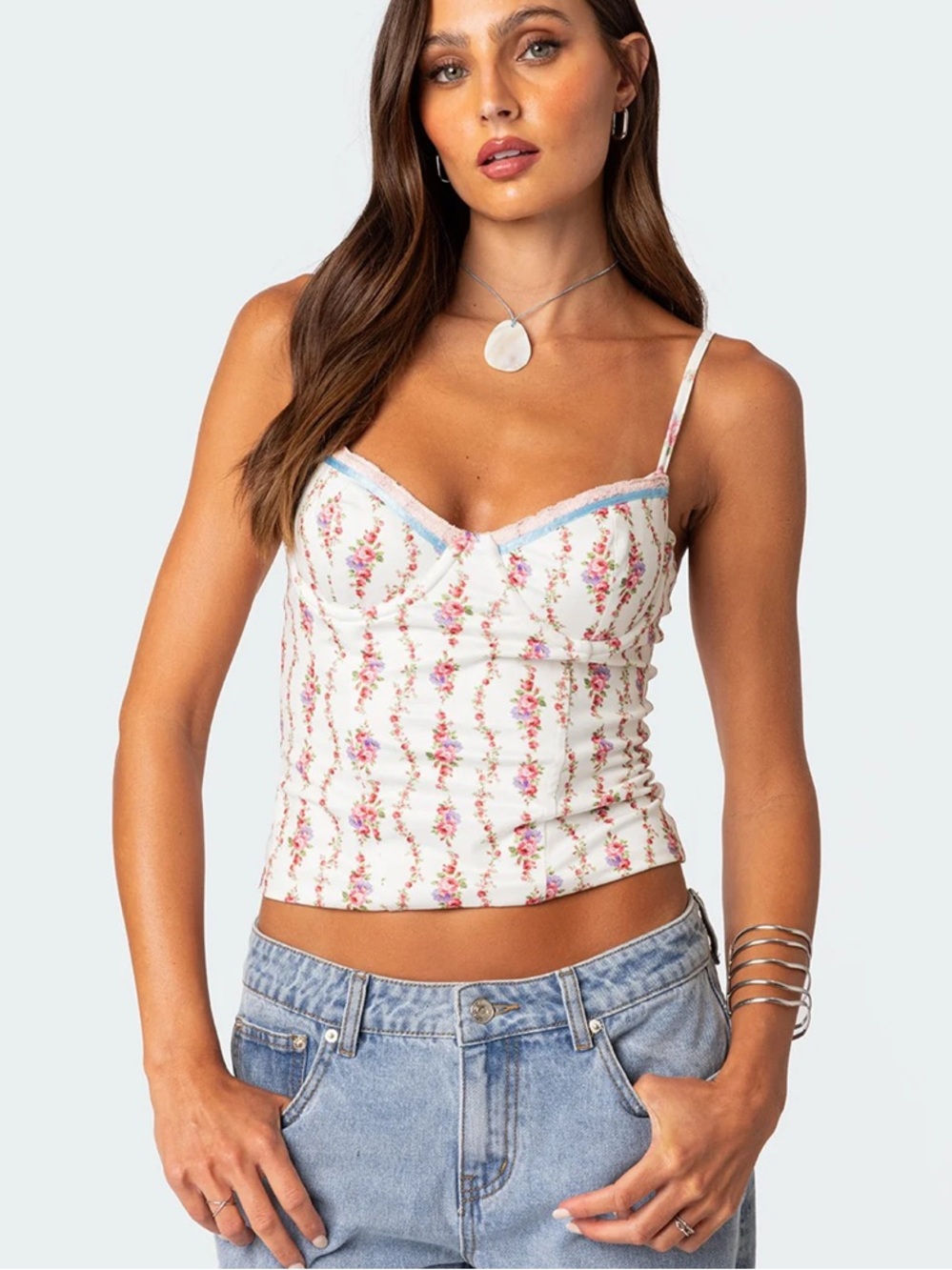 Edikted Floral Corset Top